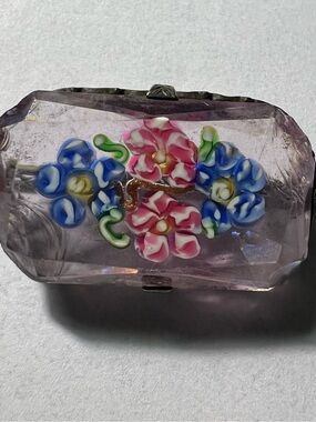 Vintage Art Deco Sterling and Glass Brooch